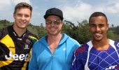  Jonathan Chislett (centre) is looking forward to seeing his High Performance team - of which Kyle Dodd (left) and Alex Limberg (right) are members - tackle the upcoming SA National BMX Champs, the start of the 2016 Rio Olympics qualification process. 