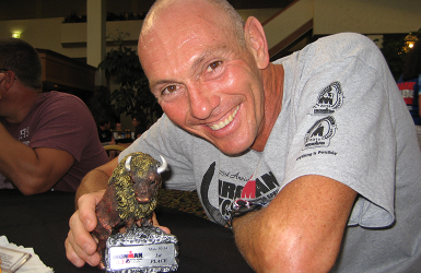 Andre Bekker, winner of the 2014 IRONMAN 70.3 Calgary 50 - 54 age category.