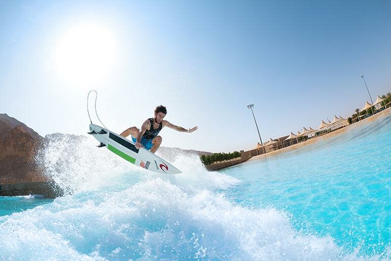 Dave Richards goes for a frontside grab, as he flies towards the photographer.