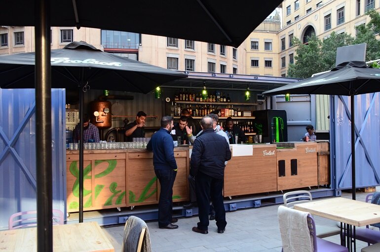 The Union Bar, one of the four pop-up retail store tenants on Nelson Mandela Square.