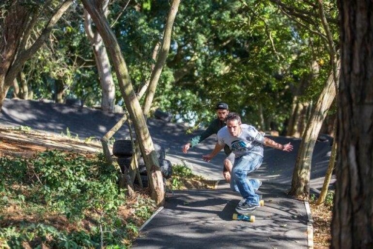 Pro skaters Troy O'Sullivan and Eben Combrinck.